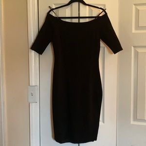 Off the shoulder formal black body con dress-Large